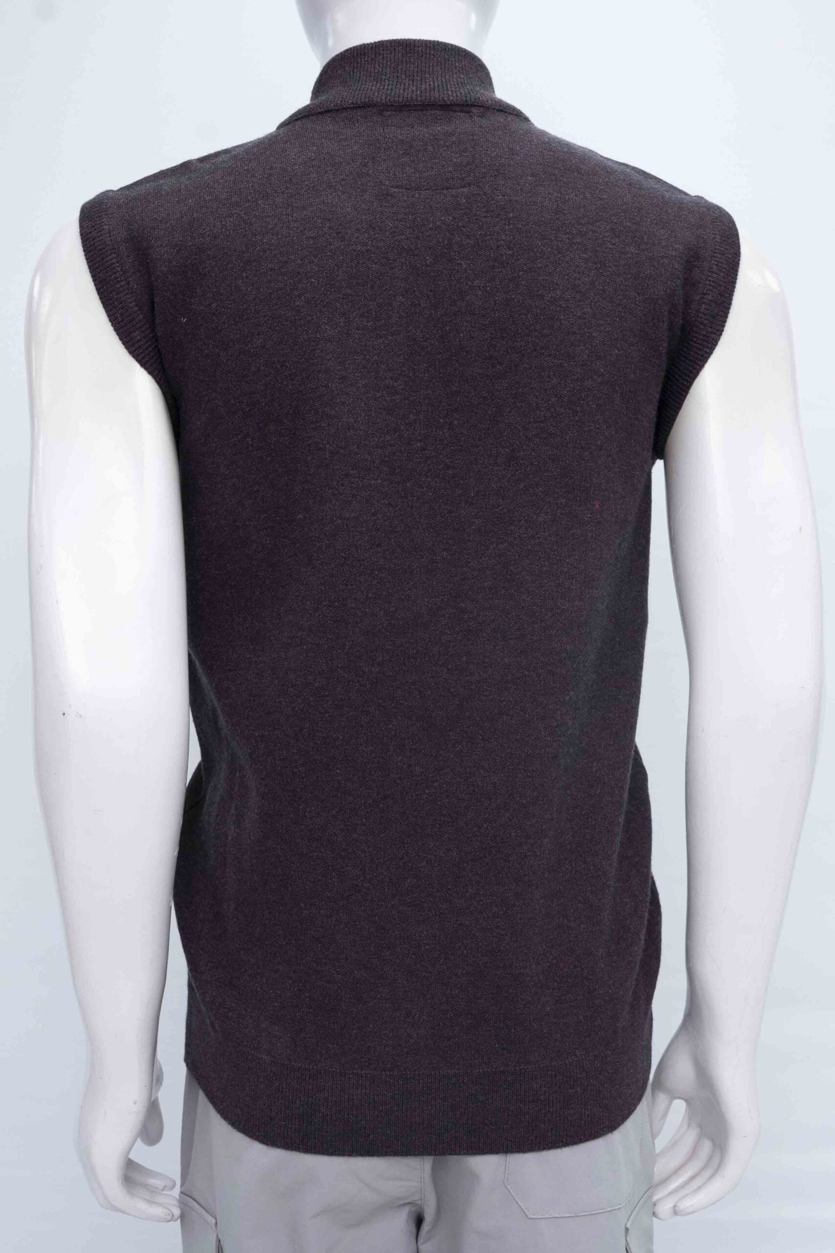 HeritageWarm Sleeveless Zip-Up – Brown - Image 3