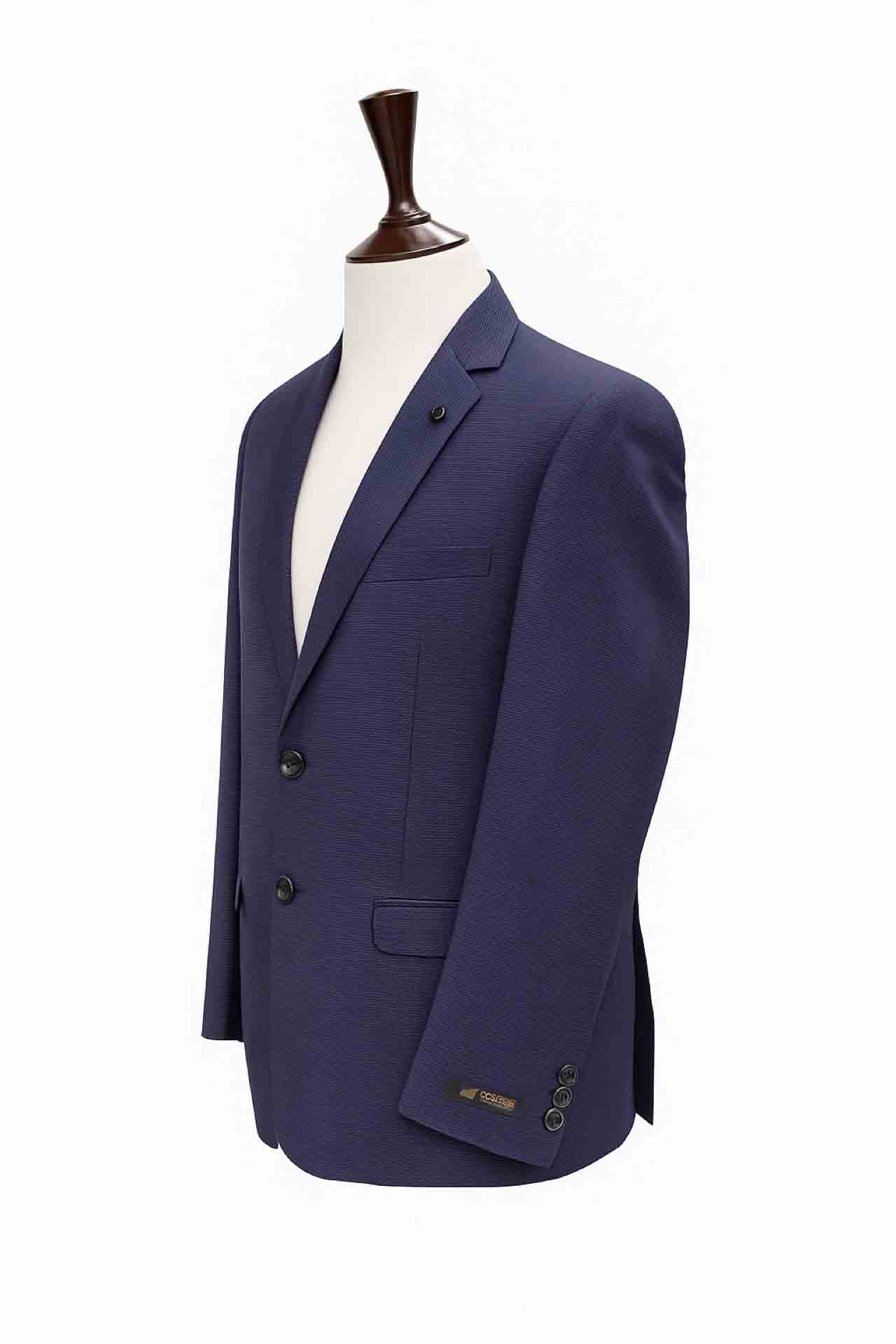 Signature Weave Blazer – Navy Blue - Image 2