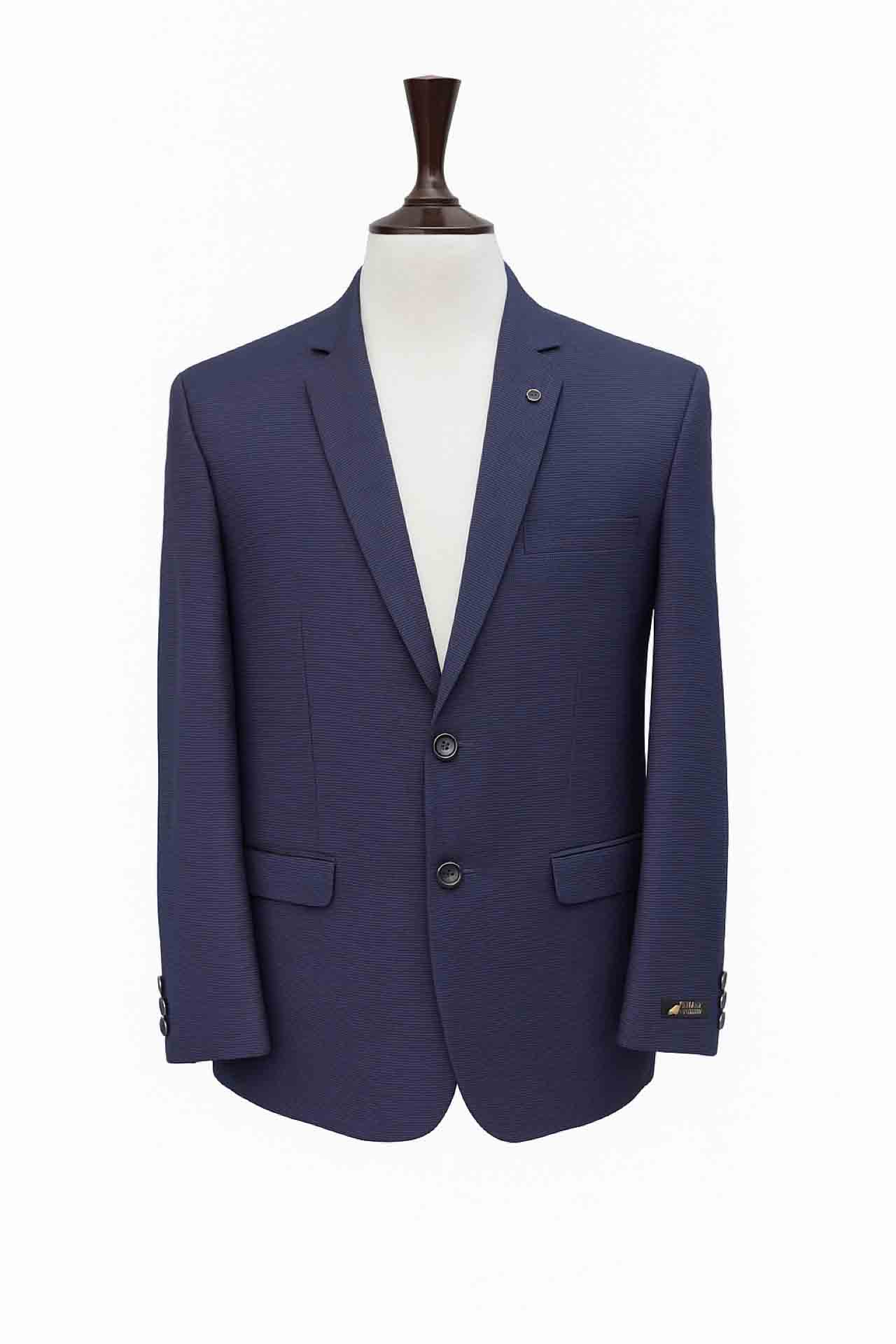 Signature Weave Blazer – Navy Blue