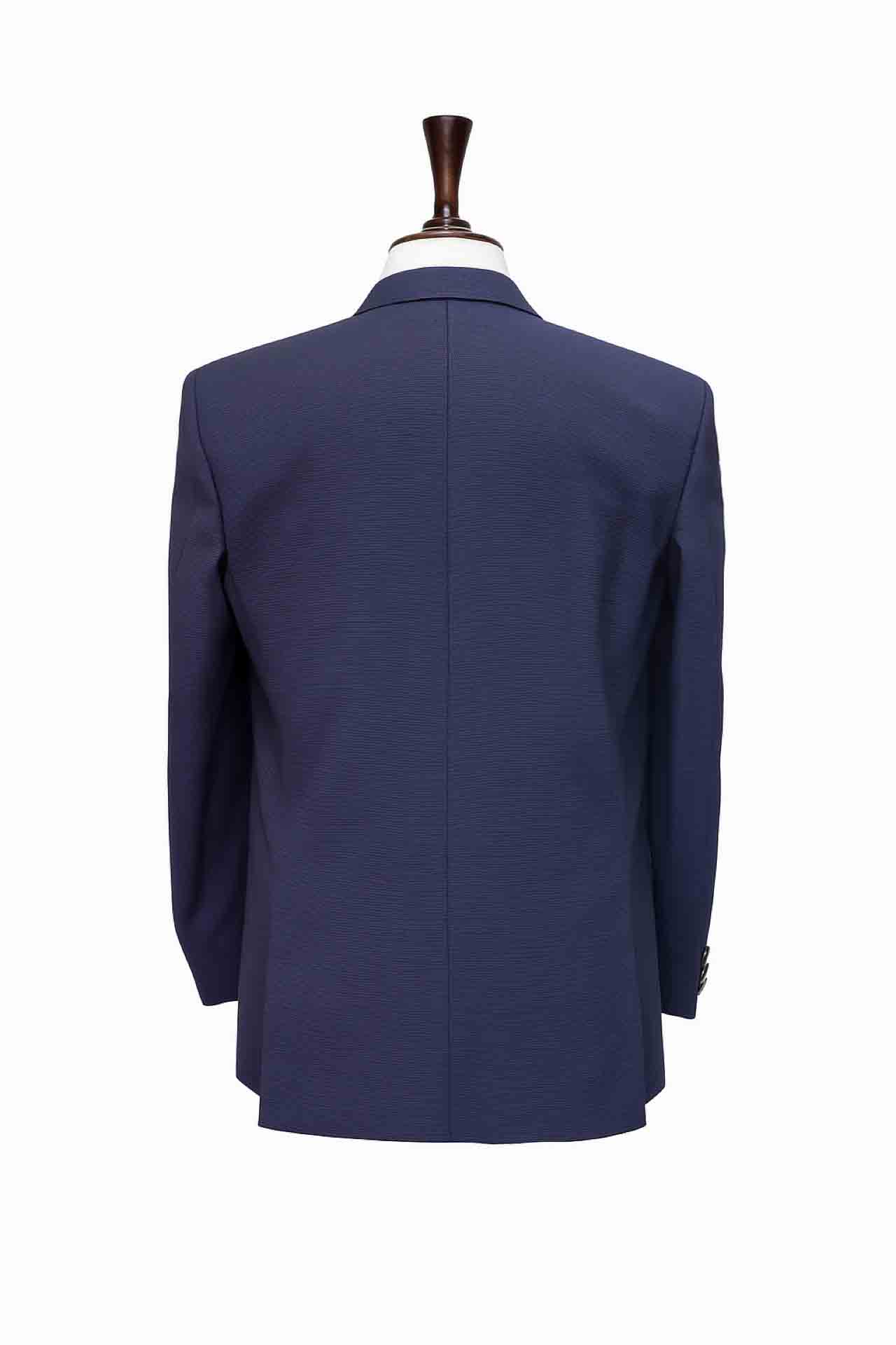 Signature Weave Blazer – Navy Blue - Image 3