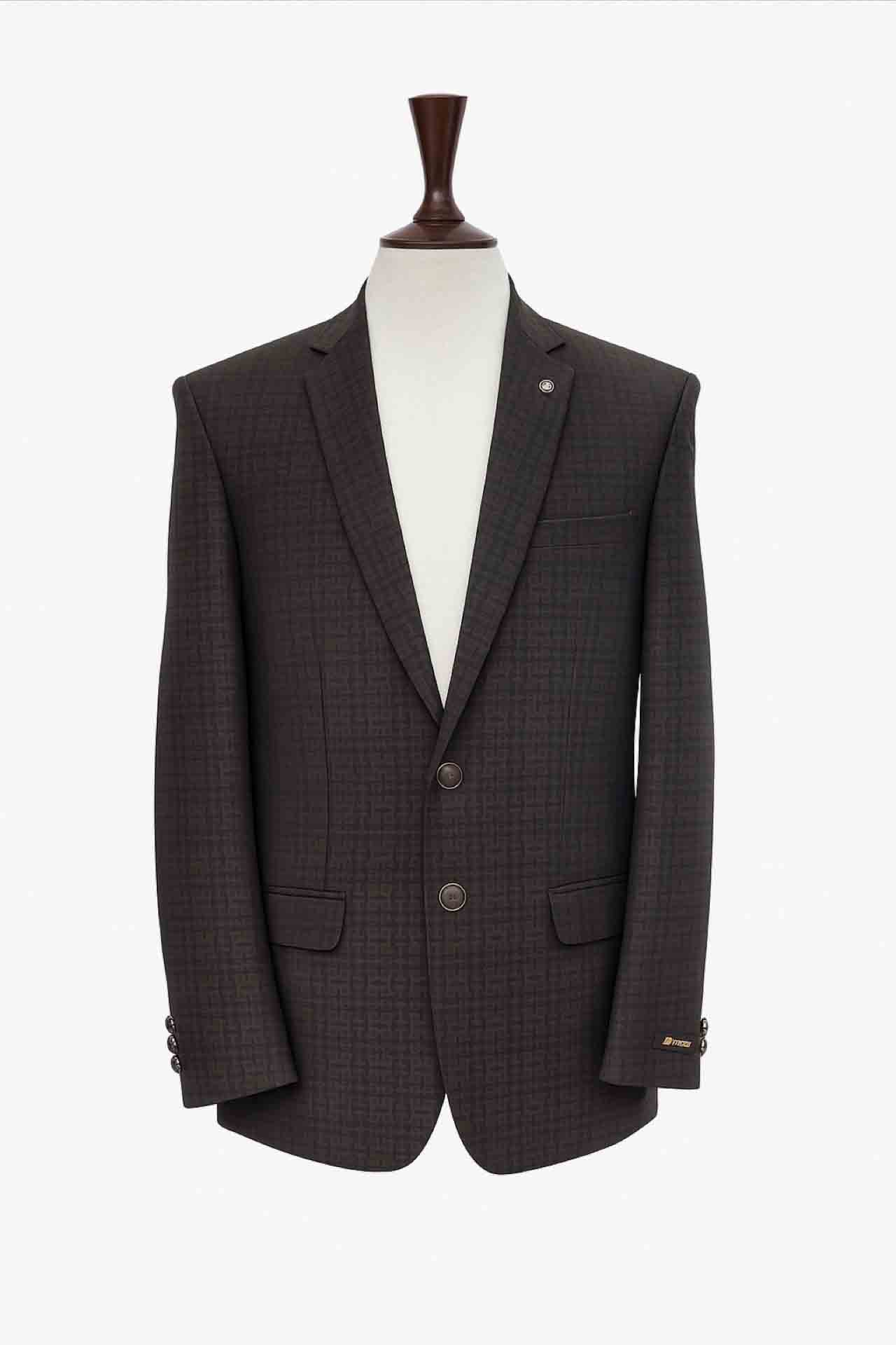 Heritage Windowpane Blazer – Dark Brown