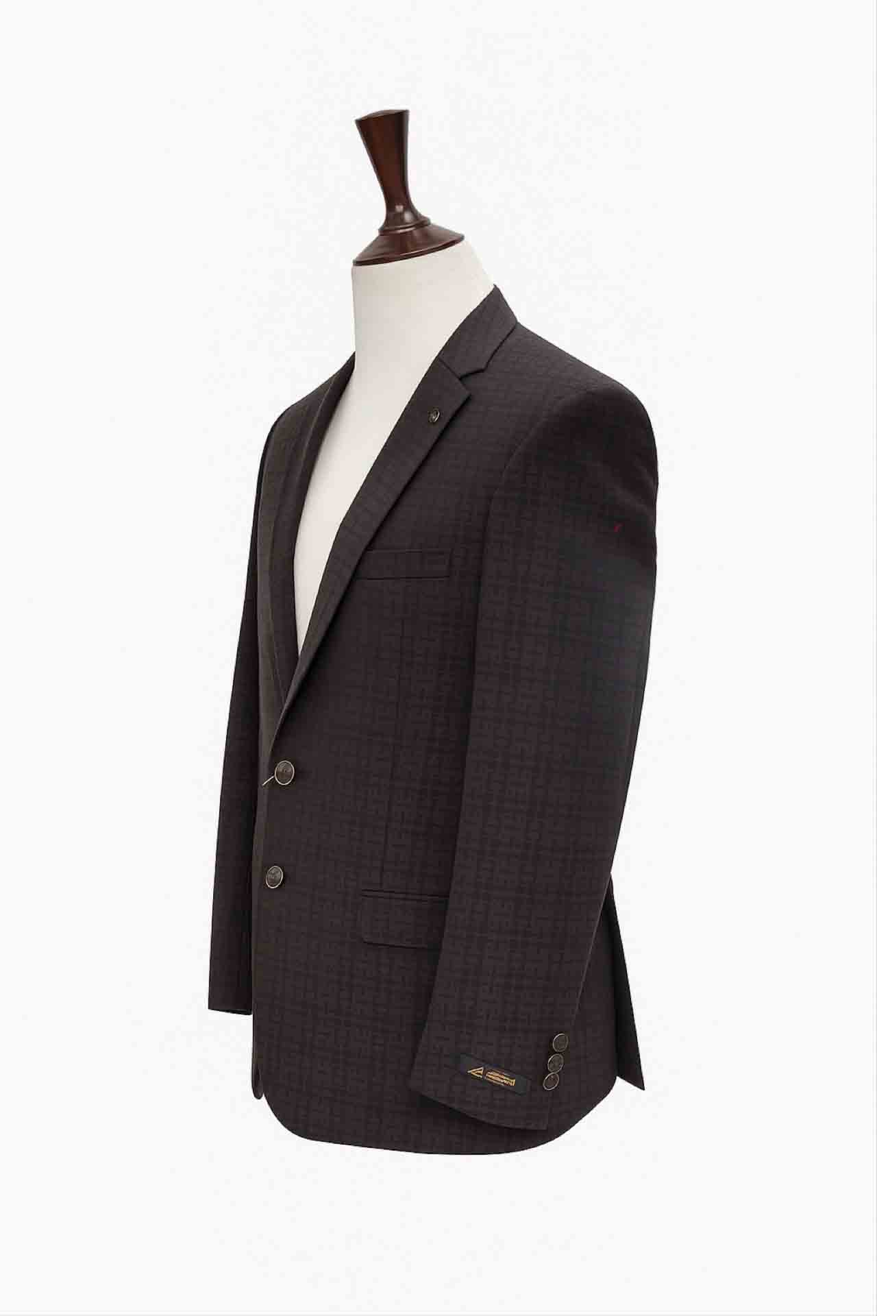 Heritage Windowpane Blazer – Dark Brown - Image 2