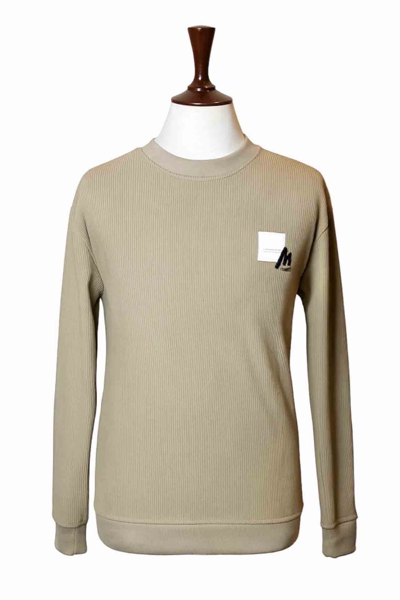 NeutralTone Ribbed Sweatshirt – Beige
