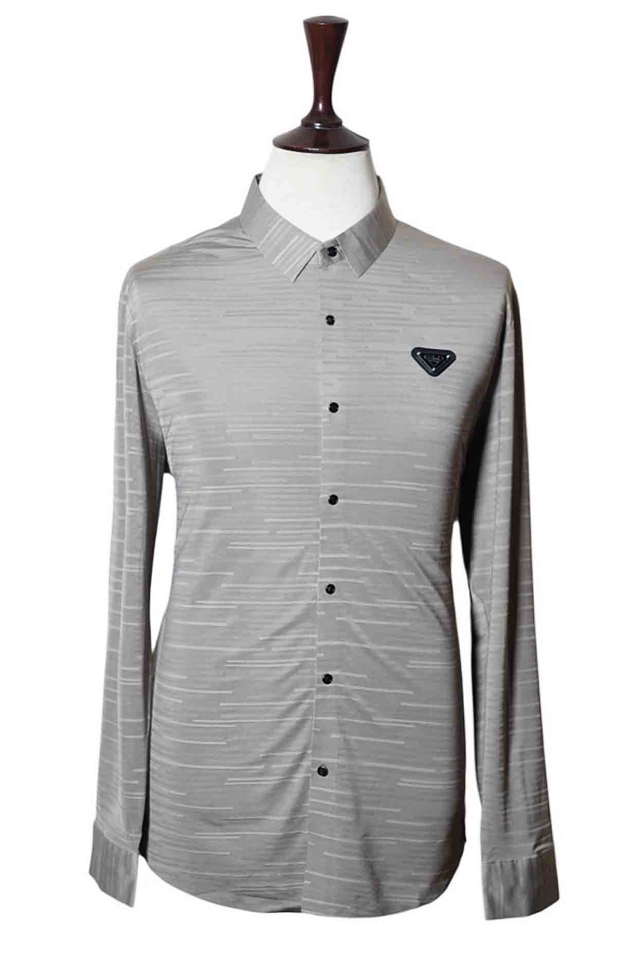 SilverLine Casual Shirt – Light Grey
