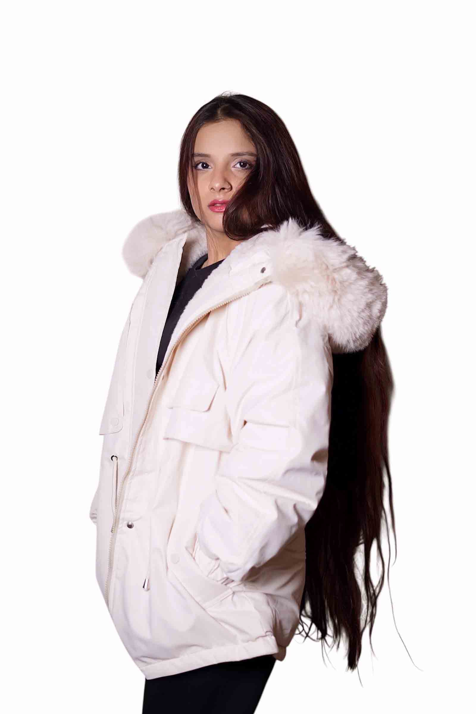 WinterBloom Hooded Jacket – Light Pink