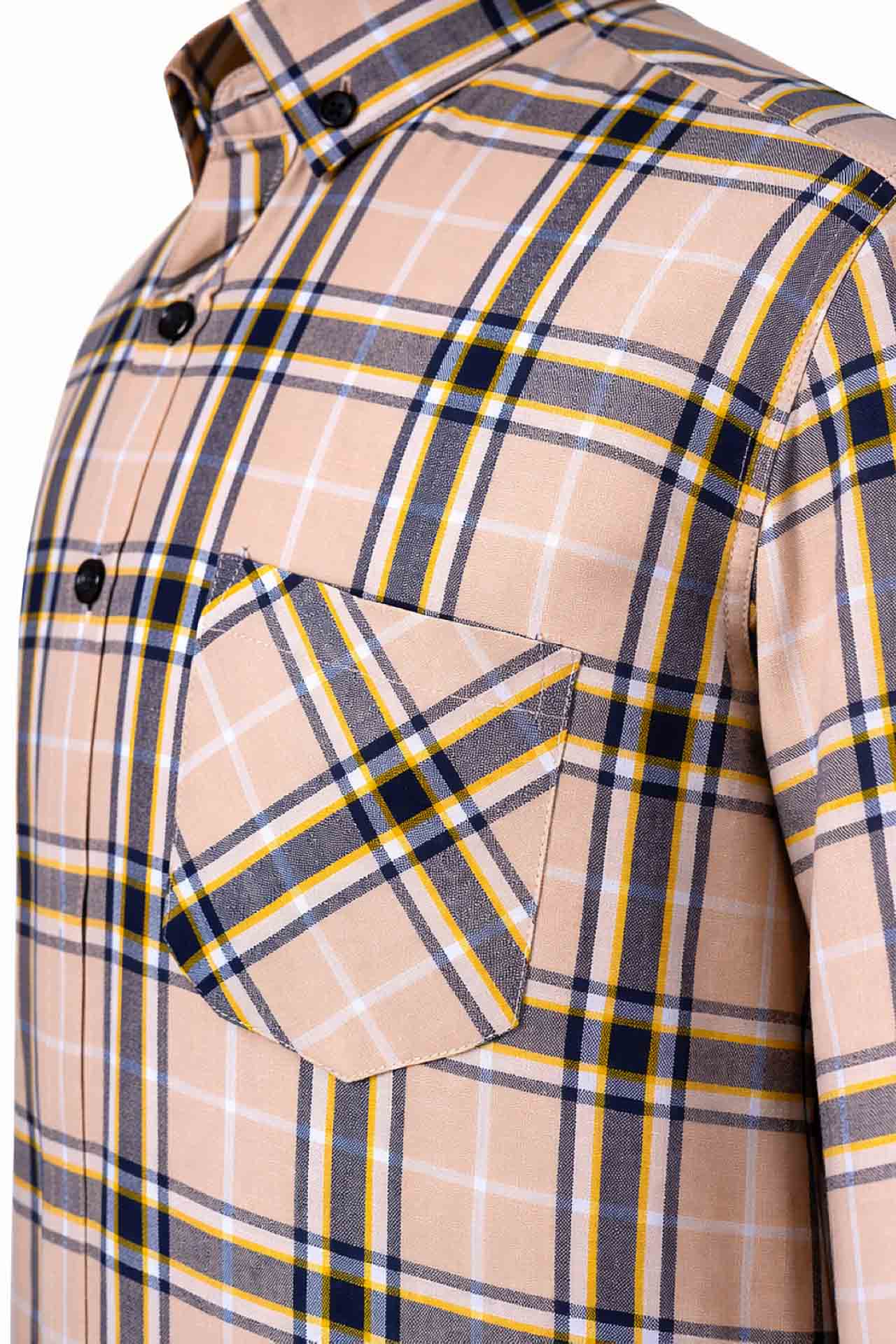 Sahara Plaid Casual Shirt – Toasted Sand - Image 3