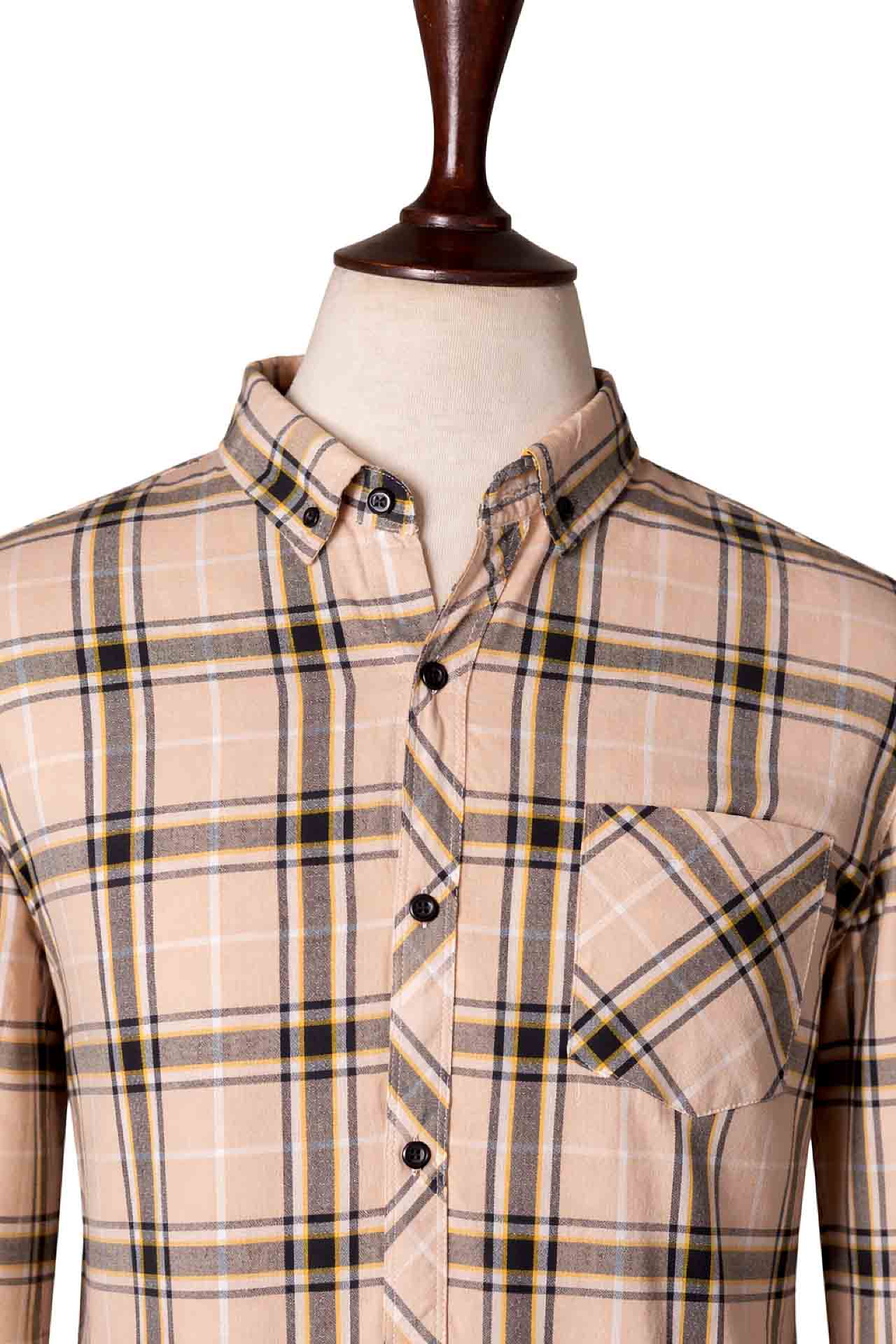 Sahara Plaid Casual Shirt – Toasted Sand - Image 2