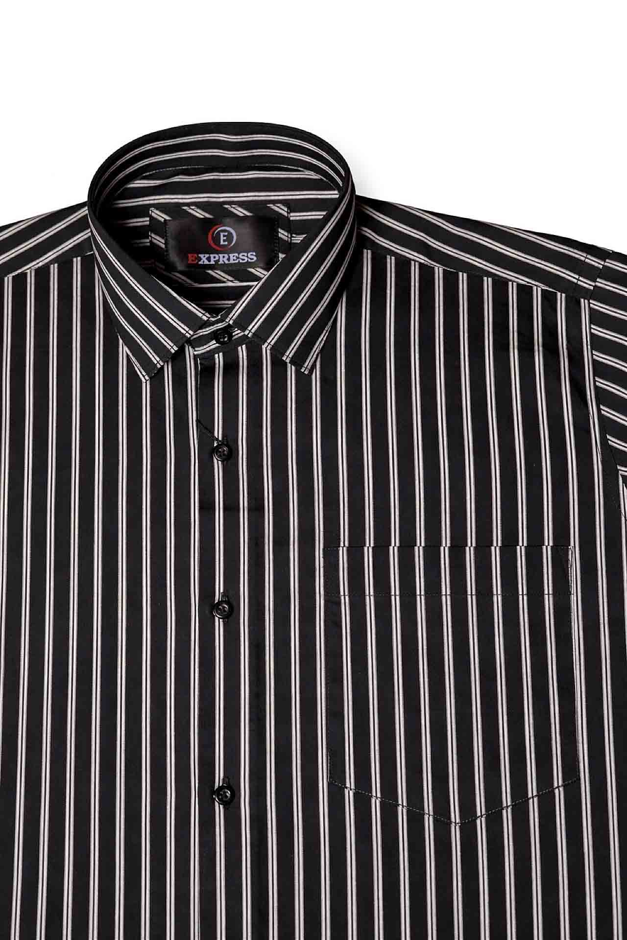 Executive Pinstripe Button-Down – Midnight Noir - Image 3