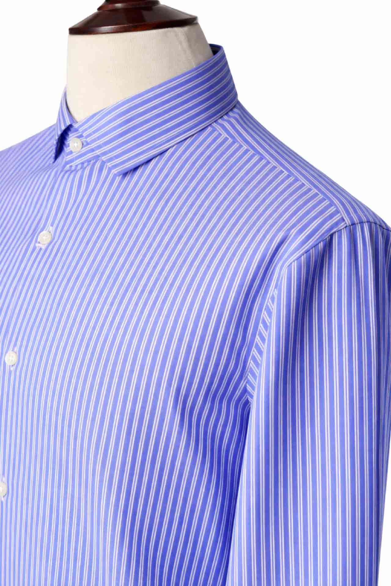 Azure Precision Striped Shirt – Sky Blue & White - Image 3